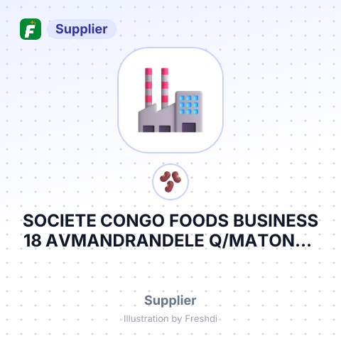 SOCIETE CONGO FOODS BUSINESS 18 AVMANDRANDELE Q/MATONGE C/MULEKERA NORD-KIVUCFB SARL – summary card, no photo uploaded yet