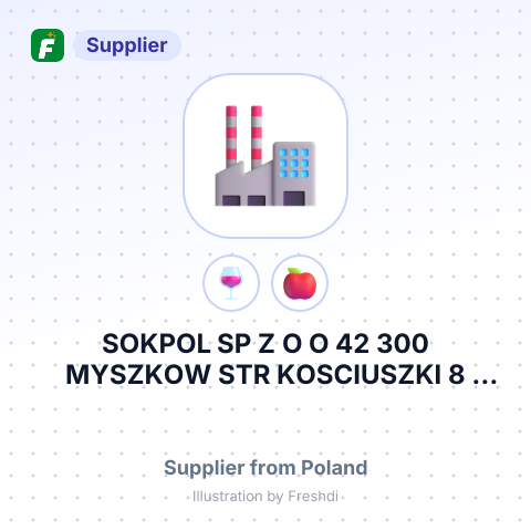 SOKPOL SP Z O O 42 300 MYSZKOW STR KOSCIUSZKI 8 POLSKA – summary card, no photo uploaded yet