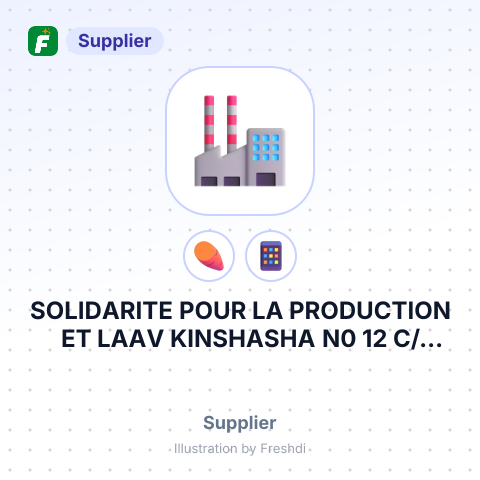 SOLIDARITE POUR LA PRODUCTION ET LAAV KINSHASHA N0 12 C/BULENGERA CIS/BUTEMBO.SOPROCOPIV COOP – summary card, no photo uploaded yet