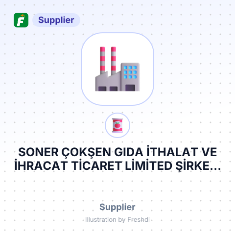 SONER ÇOKŞEN GIDA İTHALAT VE İHRACAT TİCARET LİMİTED ŞİRKETİ – summary card, no photo uploaded yet