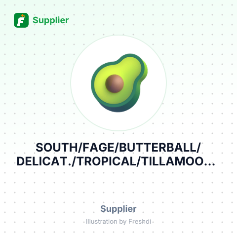 SOUTH/FAGE/BUTTERBALL/DELICAT./TROPICAL/TILLAMOOK – summary card, no photo uploaded yet