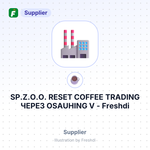 SP.Z.O.O. RESET COFFEE TRADING ЧЕРЕЗ OSAUHING V – summary card, no photo uploaded yet