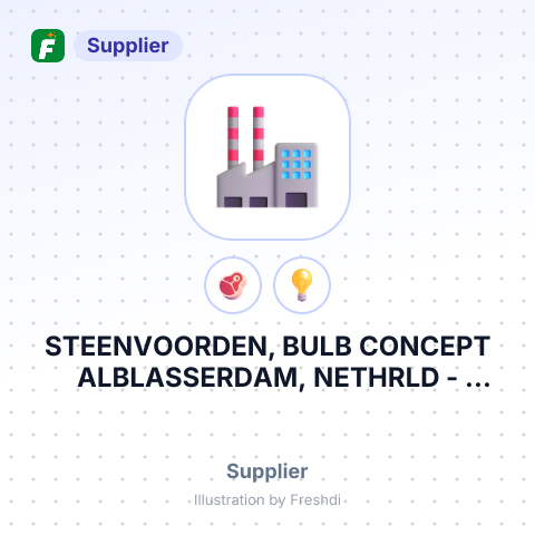 STEENVOORDEN, BULB CONCEPT ALBLASSERDAM, NETHRLD – summary card, no photo uploaded yet