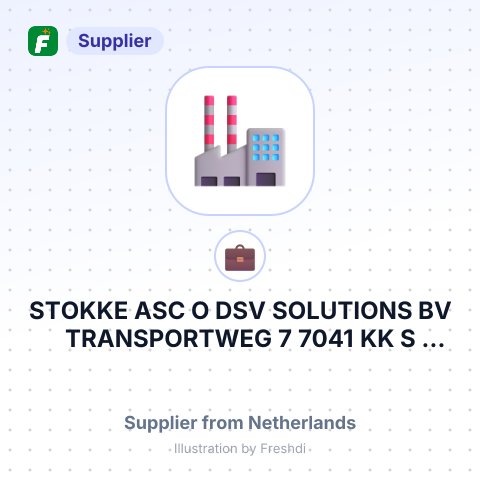 STOKKE ASC O DSV SOLUTIONS BV TRANSPORTWEG 7 7041 KK S HEERENBERG NETHERLANDS – summary card, no photo uploaded yet