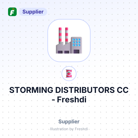 STORMING DISTRIBUTORS CC – summary card, no photo uploaded yet