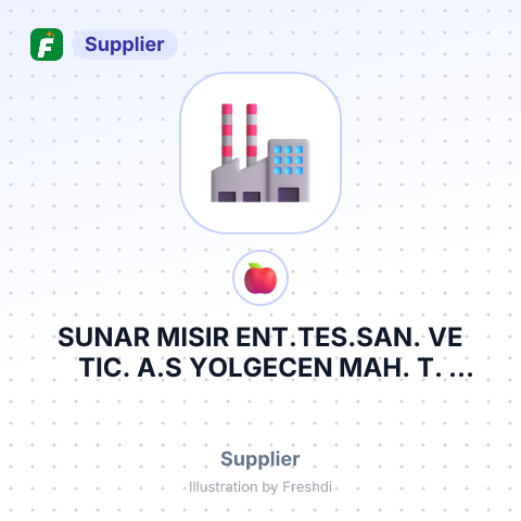 SUNAR MISIR ENT.TES.SAN. VE TIC. A.S YOLGECEN MAH. T. CERNAL BERIKER, BULVAN NO. – summary card, no photo uploaded yet