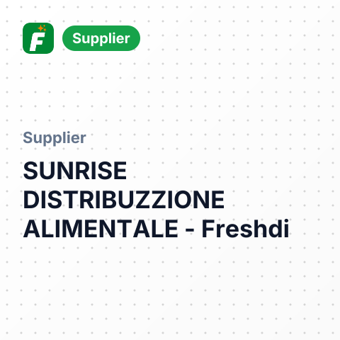 SUNRISE DISTRIBUZZIONE ALIMENTALE – summary card, no photo uploaded yet