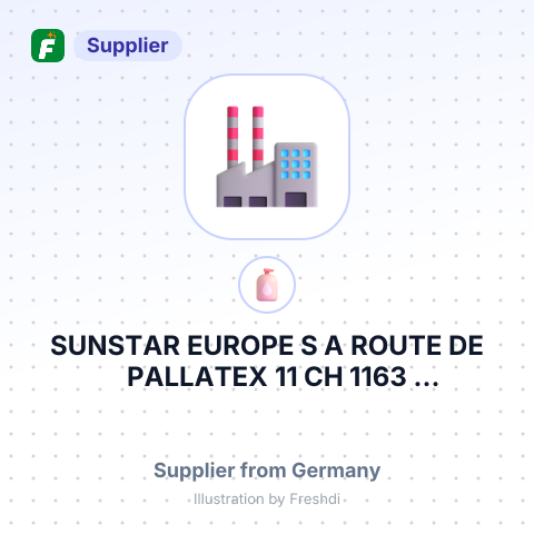 SUNSTAR EUROPE S A ROUTE DE PALLATEX 11 CH 1163 ETOYSWITZERLAND – summary card, no photo uploaded yet