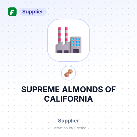 SUPREME ALMONDS OF CALIFORNIA – summary card, no photo uploaded yet