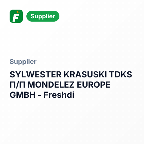 SYLWESTER KRASUSKI TDKS П/П MONDELEZ EUROPE GMBH – summary card, no photo uploaded yet
