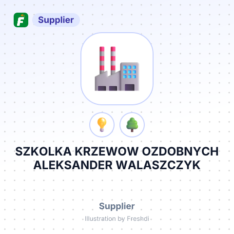 SZKOLKA KRZEWOW OZDOBNYCH ALEKSANDER WALASZCZYK – summary card, no photo uploaded yet