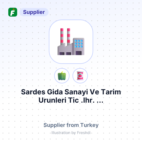 Sardes Gida Sanayi Ve Tarim Urunleri Tic .Ihr. ... – summary card, no photo uploaded yet