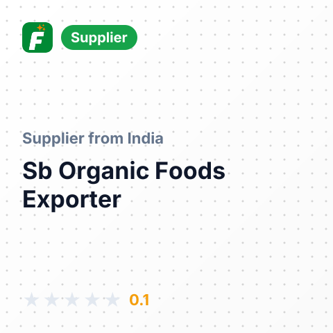 Sb Organic Foods Exporter  – summary card, no photo uploaded yet