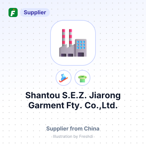Shantou S.E.Z. Jiarong Garment Fty. Co.,Ltd. – summary card, no photo uploaded yet