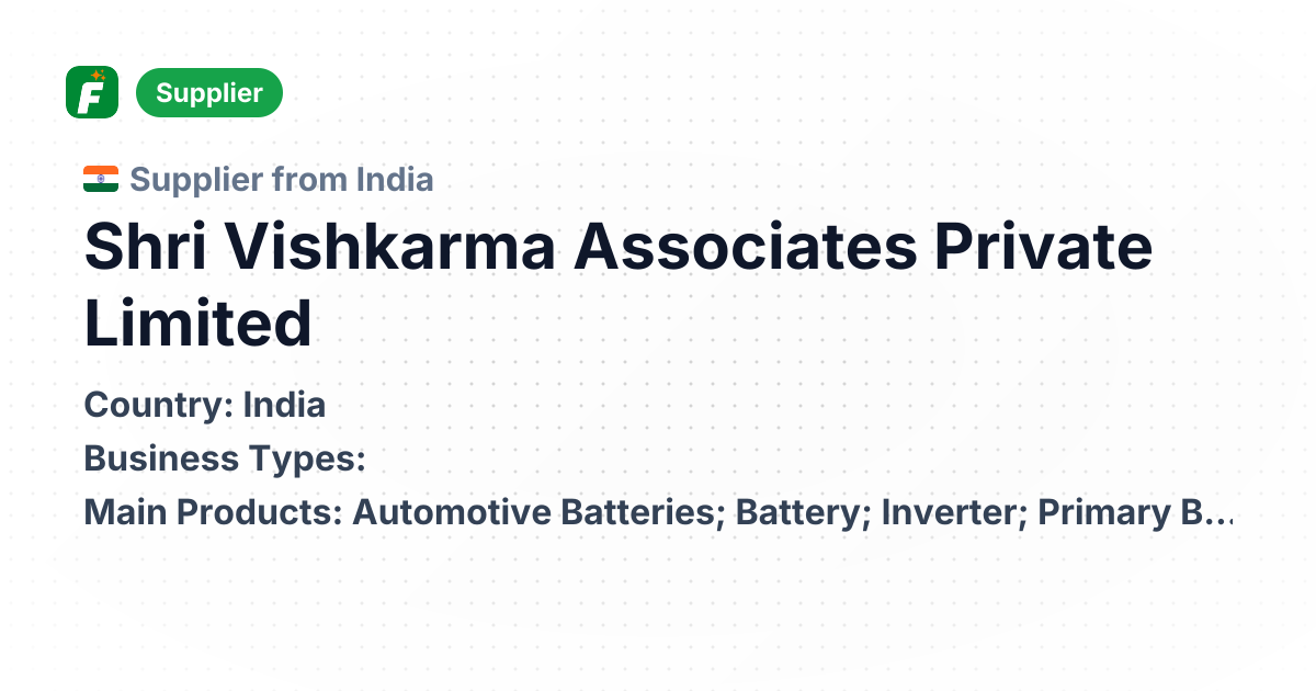 Shri Vishkarma Associates Private Limited | Battery, Inverter & Solar ...