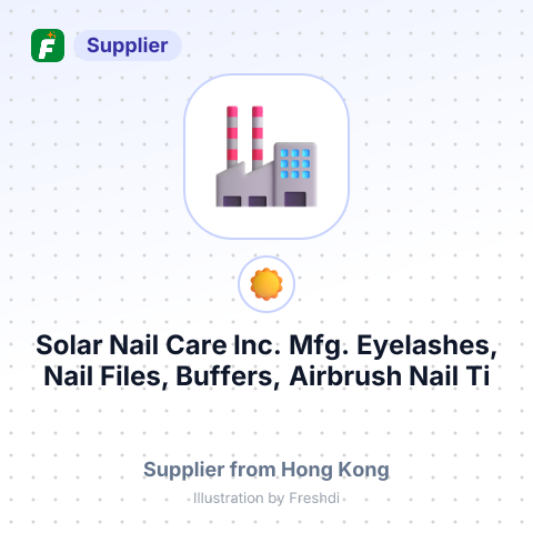 Solar Nail Care Inc. Mfg. Eyelashes, Nail Files, Buffers, Airbrush Nail Ti – summary card, no photo uploaded yet
