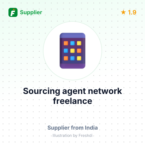 Sourcing agent network freelance  – summary card, no photo uploaded yet