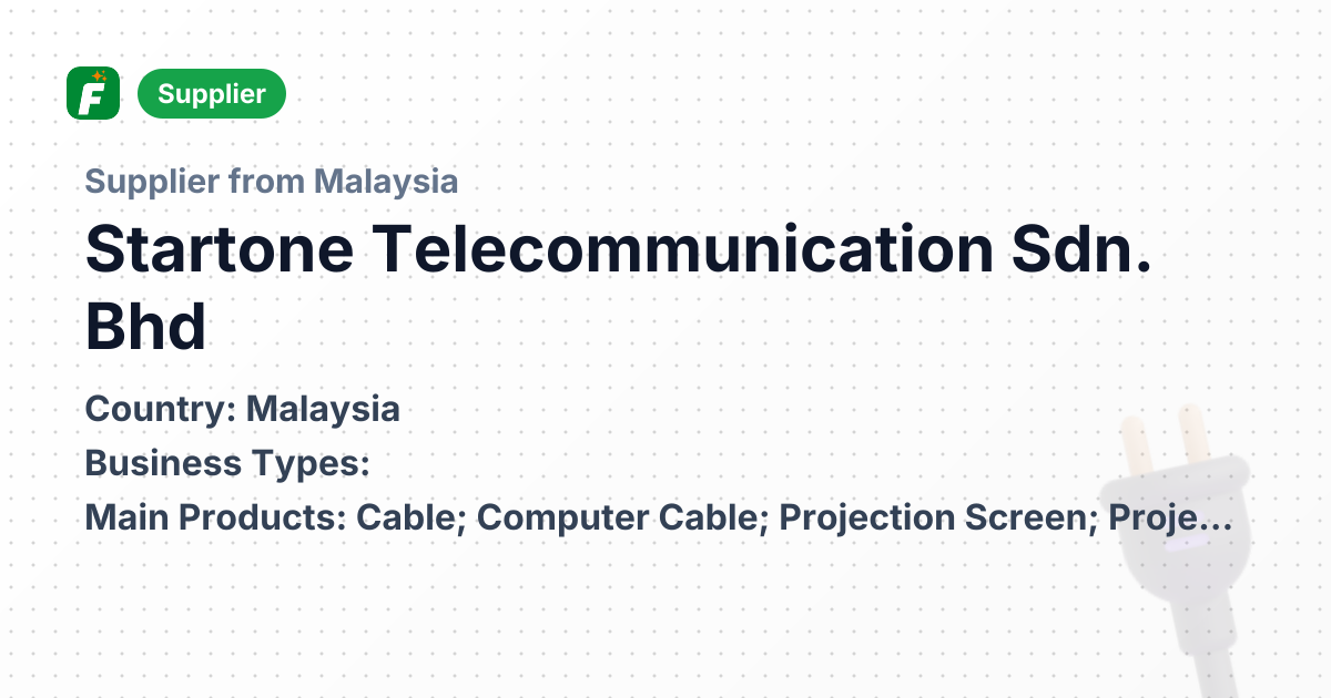Startone Telecommunication Sdn. Bhd | Projection Screen & Cable ...