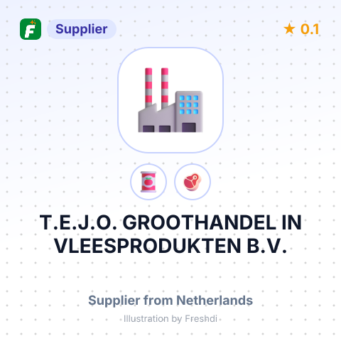 T.E.J.O. GROOTHANDEL IN VLEESPRODUKTEN B.V. – summary card, no photo uploaded yet