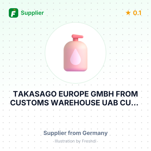 TAKASAGO EUROPE GMBH FROM CUSTOMS WAREHOUSE UAB CUST LT TRANSPORTO 16, MOLUVENA TRAKU, LT – summary card, no photo uploaded yet