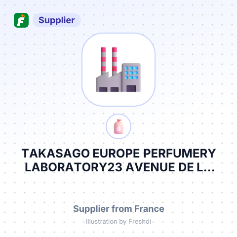 TAKASAGO EUROPE PERFUMERY LABORATORY23 AVENUE DE LA MARE 95005 ST OUEN L AUMONE FRANCE – summary card, no photo uploaded yet