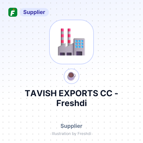 TAVISH EXPORTS CC – summary card, no photo uploaded yet