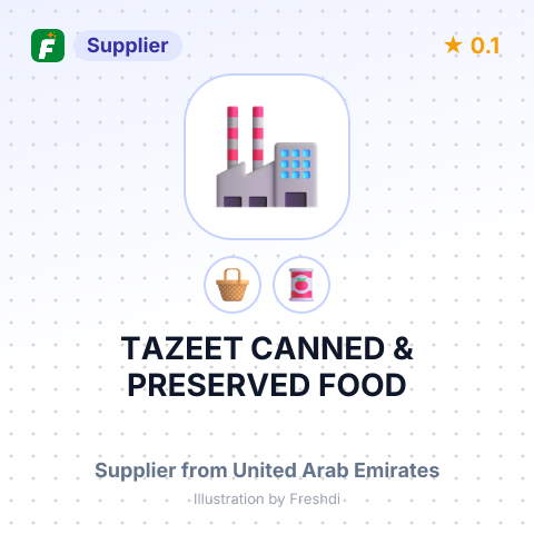 TAZEET CANNED & PRESERVED FOOD – summary card, no photo uploaded yet