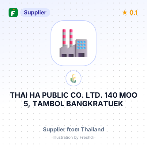 THAI HA PUBLIC CO. LTD. 140 MOO 5, TAMBOL BANGKRATUEK – summary card, no photo uploaded yet