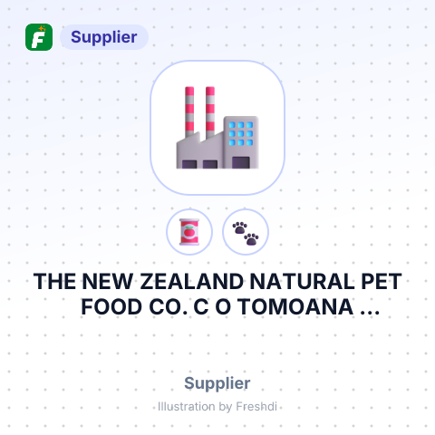 THE NEW ZEALAND NATURAL PET FOOD CO. C O TOMOANA WAREHOUSING LTD – summary card, no photo uploaded yet