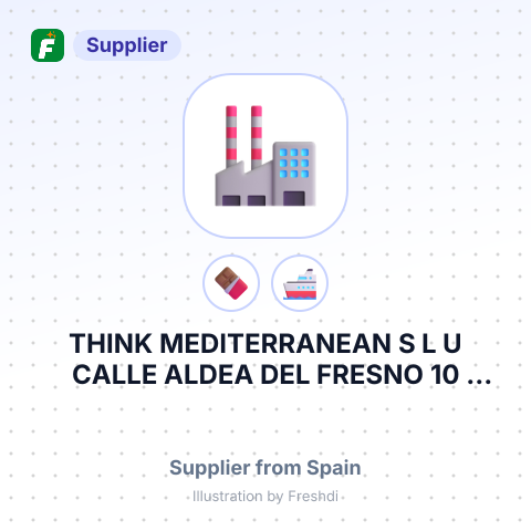 THINK MEDITERRANEAN S L U CALLE ALDEA DEL FRESNO 10 POLIGONO VINA DEL PANUELO 28610 VILLAMANTA – summary card, no photo uploaded yet