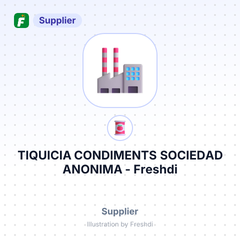 TIQUICIA CONDIMENTS SOCIEDAD ANONIMA – summary card, no photo uploaded yet