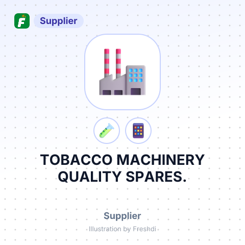 TOBACCO MACHINERY QUALITY SPARES. – summary card, no photo uploaded yet