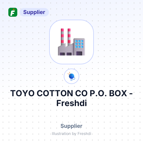 TOYO COTTON CO P.O. BOX – summary card, no photo uploaded yet