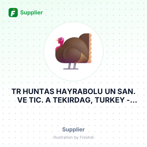 TR HUNTAS HAYRABOLU UN SAN. VE TIC. A TEKIRDAG, TURKEY – summary card, no photo uploaded yet