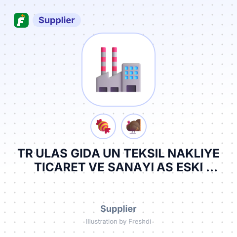 TR ULAS GIDA UN TEKSIL NAKLIYE TICARET VE SANAYI AS ESKI ISTANBUL CAD BUYUKKARISTIRAN LULESRGA KIRKLARELI TURKEY – summary card, no photo uploaded yet