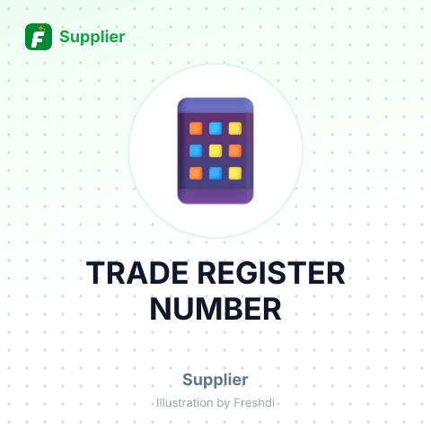 TRADE REGISTER NUMBER – summary card, no photo uploaded yet
