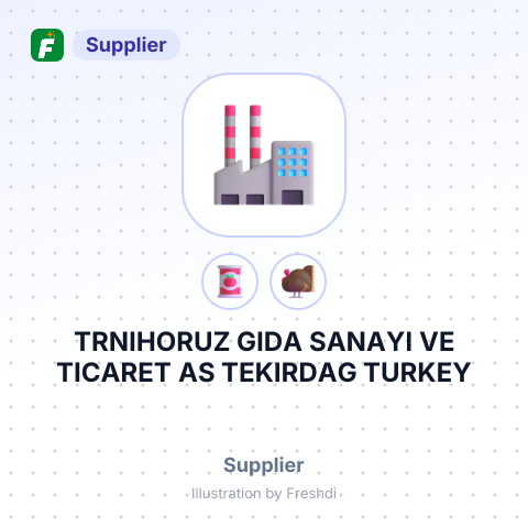 TRNIHORUZ GIDA SANAYI VE TICARET AS TEKIRDAG TURKEY – summary card, no photo uploaded yet