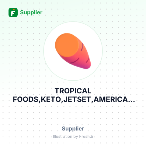 TROPICAL FOODS,KETO,JETSET,AMERICAN FOODS – summary card, no photo uploaded yet