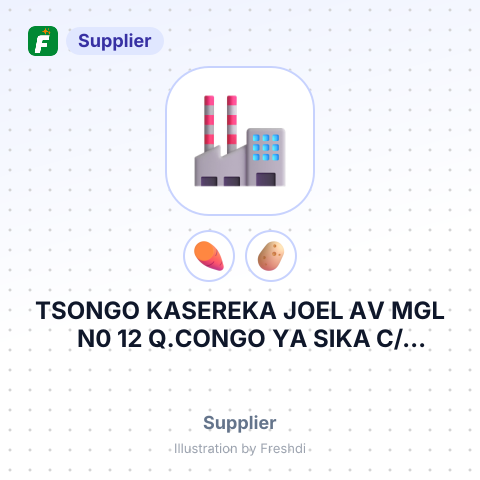 TSONGO KASEREKA JOEL AV MGL N0 12 Q.CONGO YA SIKA C/VULAMBA BUTEMBO DR CONGO – summary card, no photo uploaded yet