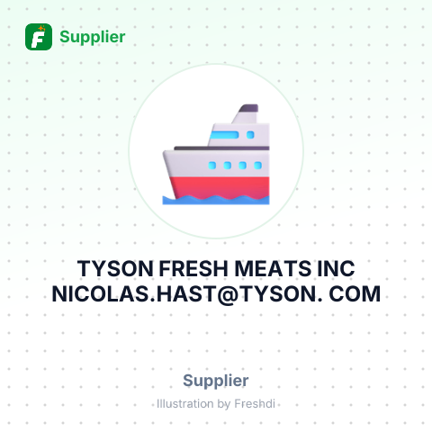 TYSON FRESH MEATS INC NICOLAS.HAST@TYSON. COM – summary card, no photo uploaded yet