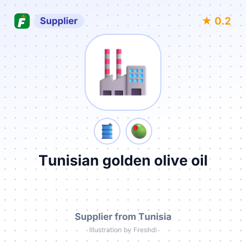 Tunisian golden olive oil – summary card, no photo uploaded yet
