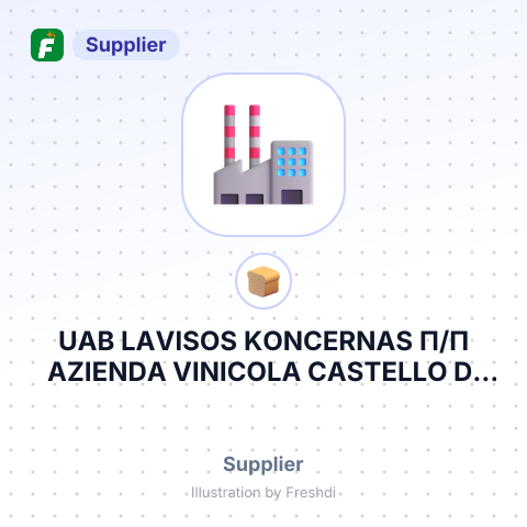UAB LAVISOS KONCERNAS П/П AZIENDA VINICOLA CASTELLO DI LOZZOLO DEI FRATELLI BERTELETTI S.R.L – summary card, no photo uploaded yet