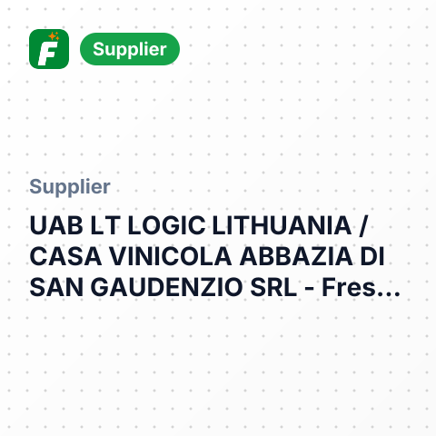 UAB LT LOGIC LITHUANIA / CASA VINICOLA ABBAZIA DI SAN GAUDENZIO SRL – summary card, no photo uploaded yet