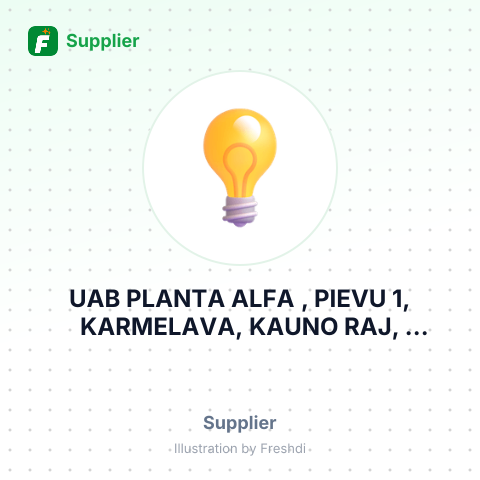 UAB PLANTA ALFA , PIEVU 1, KARMELAVA, KAUNO RAJ, LITHUANIA BY ODER LLC – summary card, no photo uploaded yet