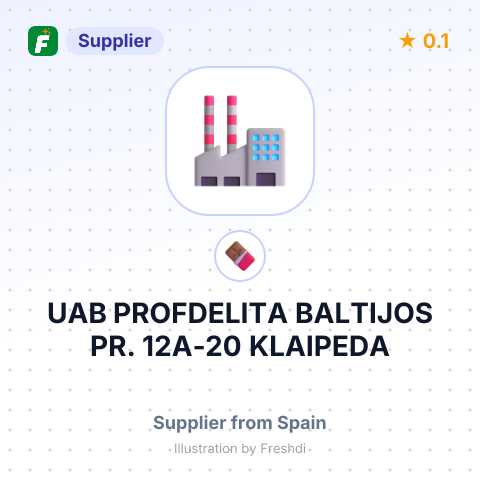 UAB PROFDELITA, BALTIJOS PR. 12A-20 KLAIPEDA, LITHUANIA, ON BEHALF OF UNITED CONFECTIONARY S.L.U. – summary card, no photo uploaded yet