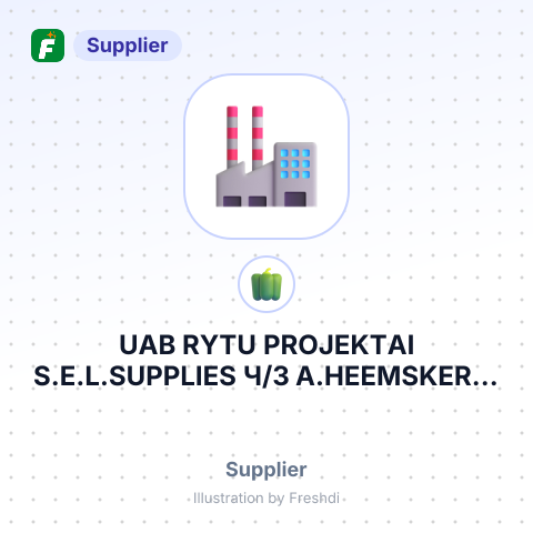 UAB RYTU PROJEKTAI S.E.L.SUPPLIES Ч/З A.HEEMSKERK, TER STEEGE B.V. B.V – summary card, no photo uploaded yet