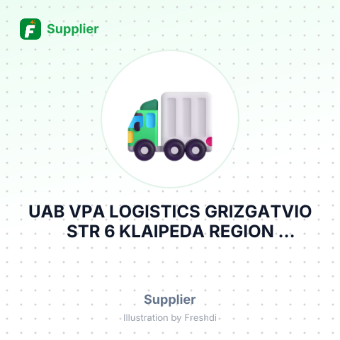 UAB VPA LOGISTICS GRIZGATVIO STR 6 KLAIPEDA REGION LITHUANIA – summary card, no photo uploaded yet