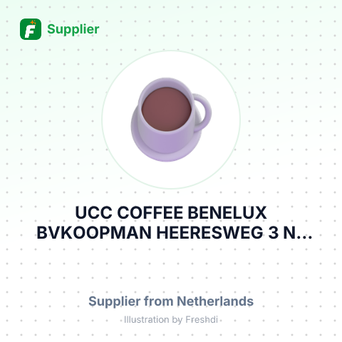 UCC COFFEE BENELUX BVKOOPMAN HEERESWEG 3 NL 8701 PR BOLSWARD THE NETHERLANDS – summary card, no photo uploaded yet