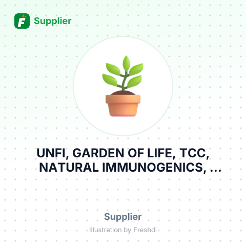 UNFI, GARDEN OF LIFE, TCC, NATURAL IMMUNOGENICS, NATURAL HEALTH,ORGANIC INDIA – summary card, no photo uploaded yet