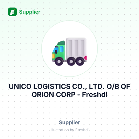 UNICO LOGISTICS CO., LTD. O/B OF ORION CORP – summary card, no photo uploaded yet